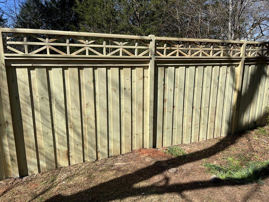 Decorative Fence Example in Hoschton Georgia