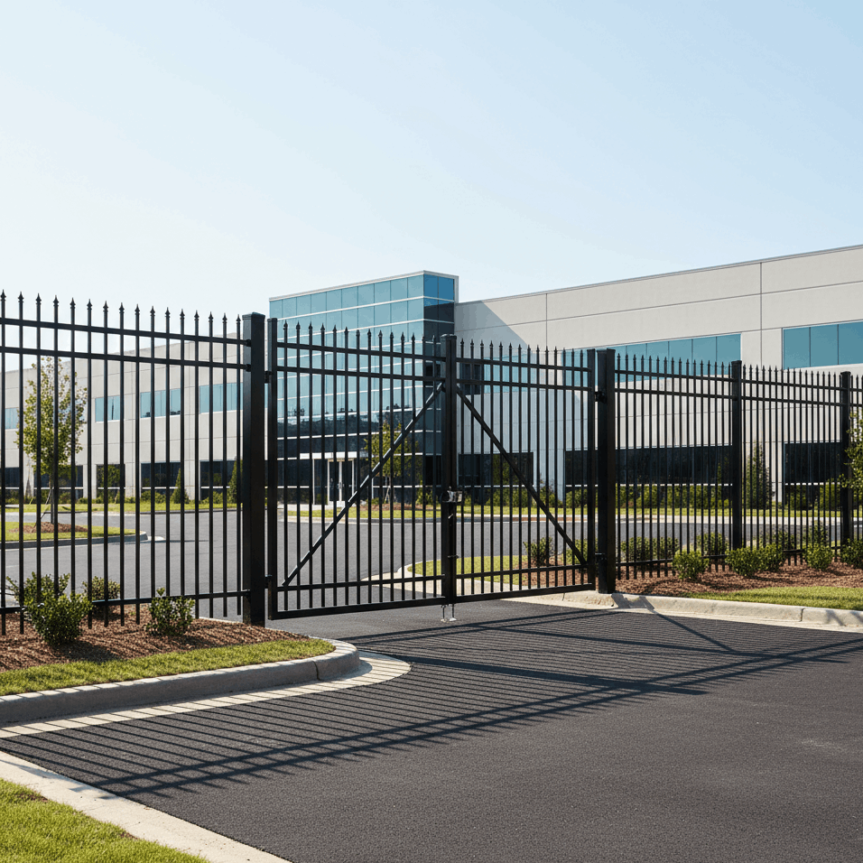 Heavy-Duty Steel Fence in Athens, GA installed for commercial security and perimeter control