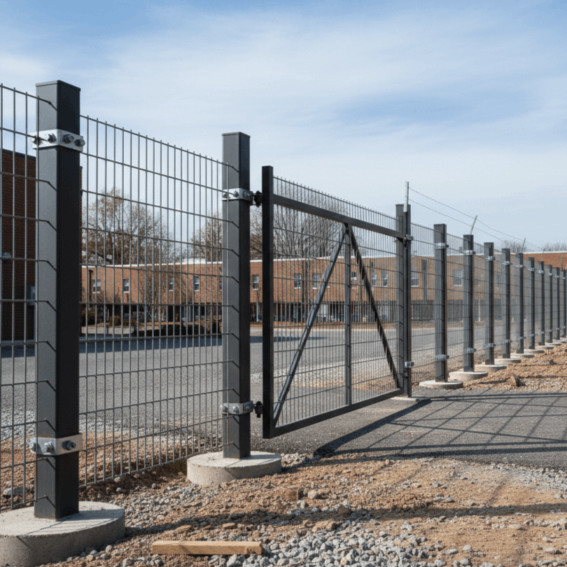 Heavy-Duty Steel Fence in Athens, GA providing industrial perimeter security and access control